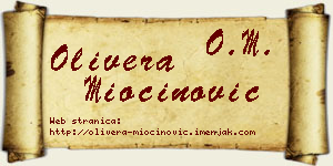 Olivera Miočinović vizit kartica